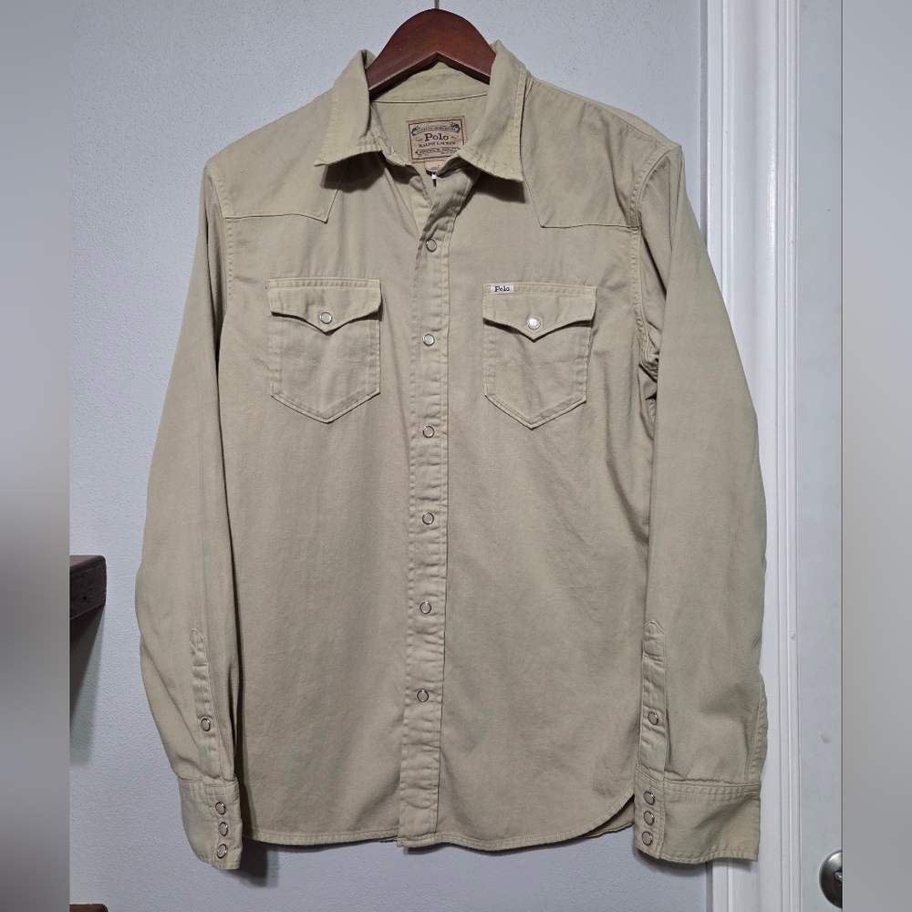 Polo by Ralph Lauren Men's Casual Button-Down Shirt in Light Beige